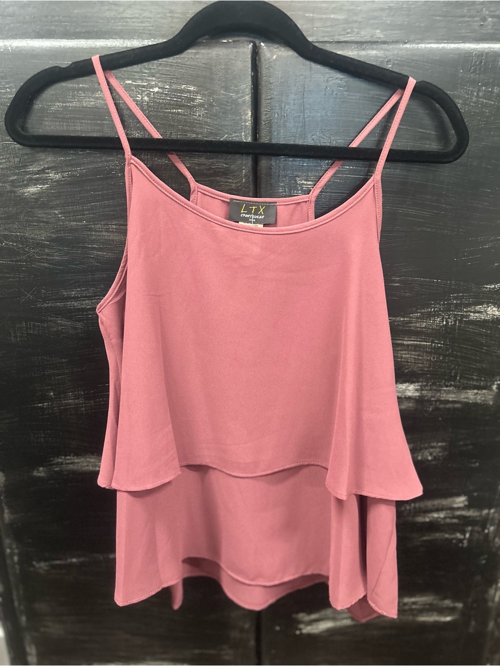 Layered Spaghetti-Strap Tank Top - Dusty Rose
